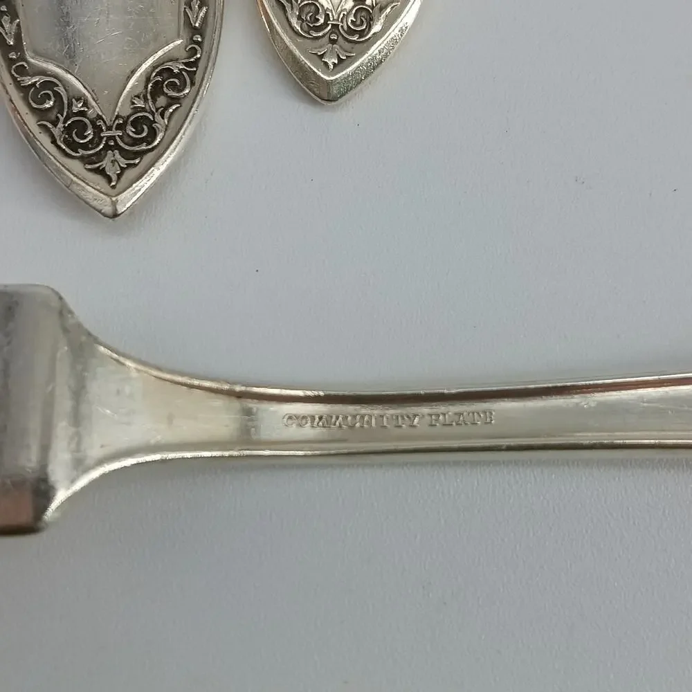 3X Serving Oneida Silverplate SHERATON DINNER Ladle Meat Fork Community Plate